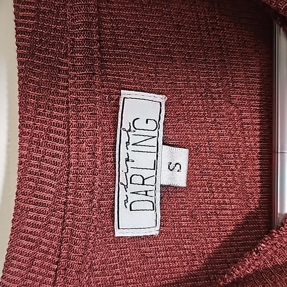 A Dip Of Darling Boutique Women’s Bohemian Rust Semi Sheer Bell Sleeve Blouse S - Picture 5 of 8